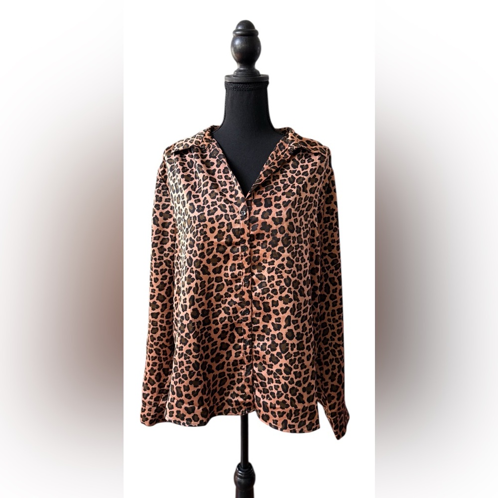Pleione Animal Print Button Down Shirt